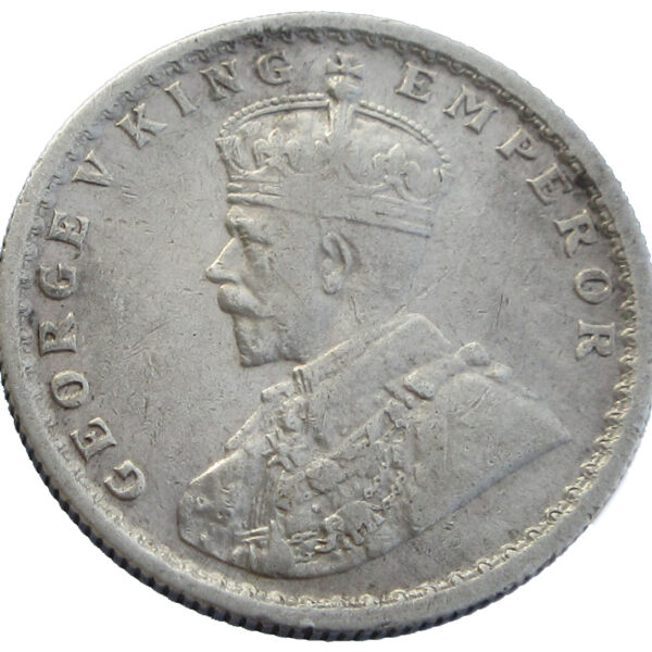 1921 Half Rupee King George V Silver Coin