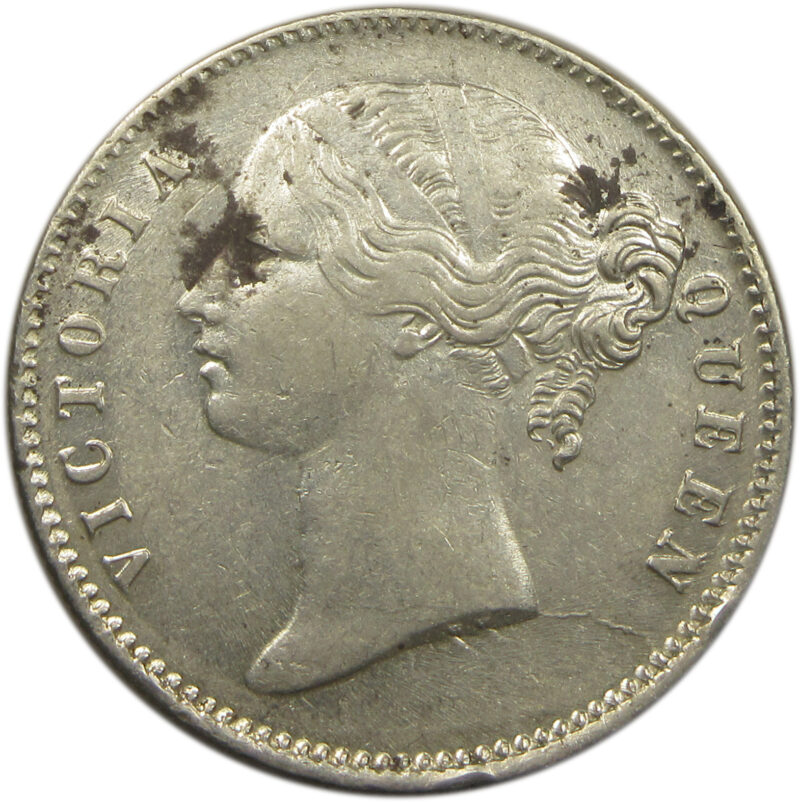 1840 Silver One Rupee Victoria Queen with Divided Legend Bombay-Calcutta Mint GK 175-163