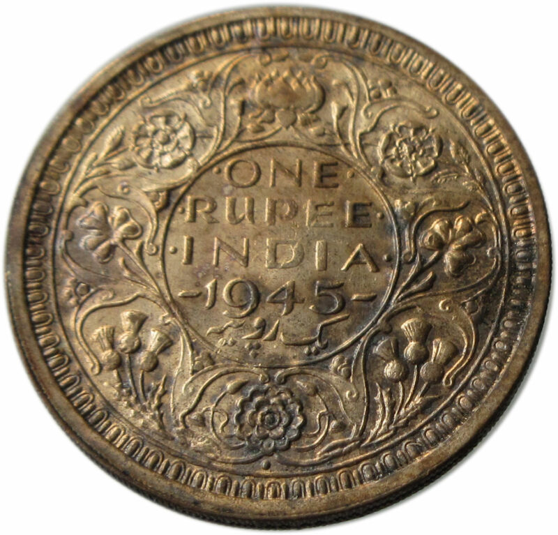 1945 One Rupee King George VI Bombay Mint