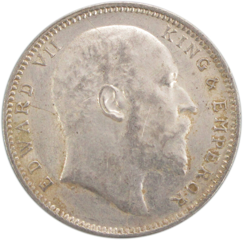 1907 One Rupee King Edward VII Bombay Mint High Grade, Sharp Details with Luster