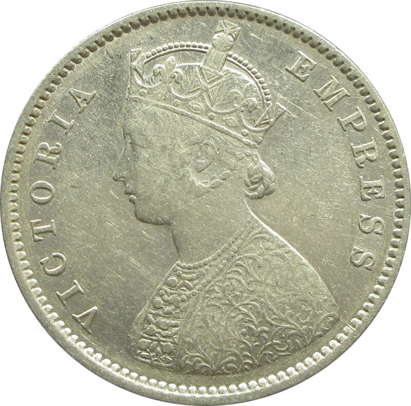 1899 Silver Half Rupee Victoria Empress Bombay Mint