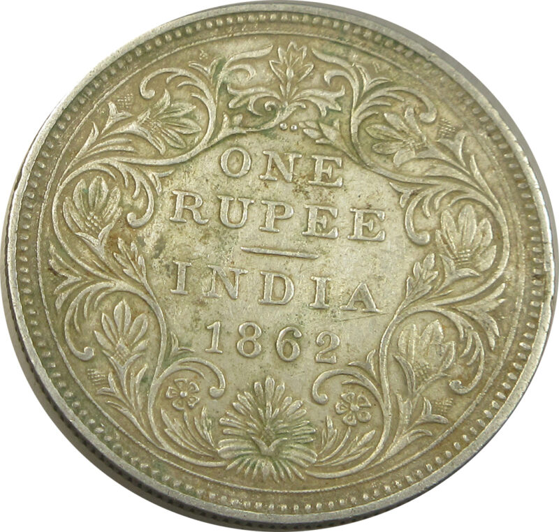 1862 2/0 Dots One Rupee Queen Victoria Bombay Mint Dotted Series GK 287