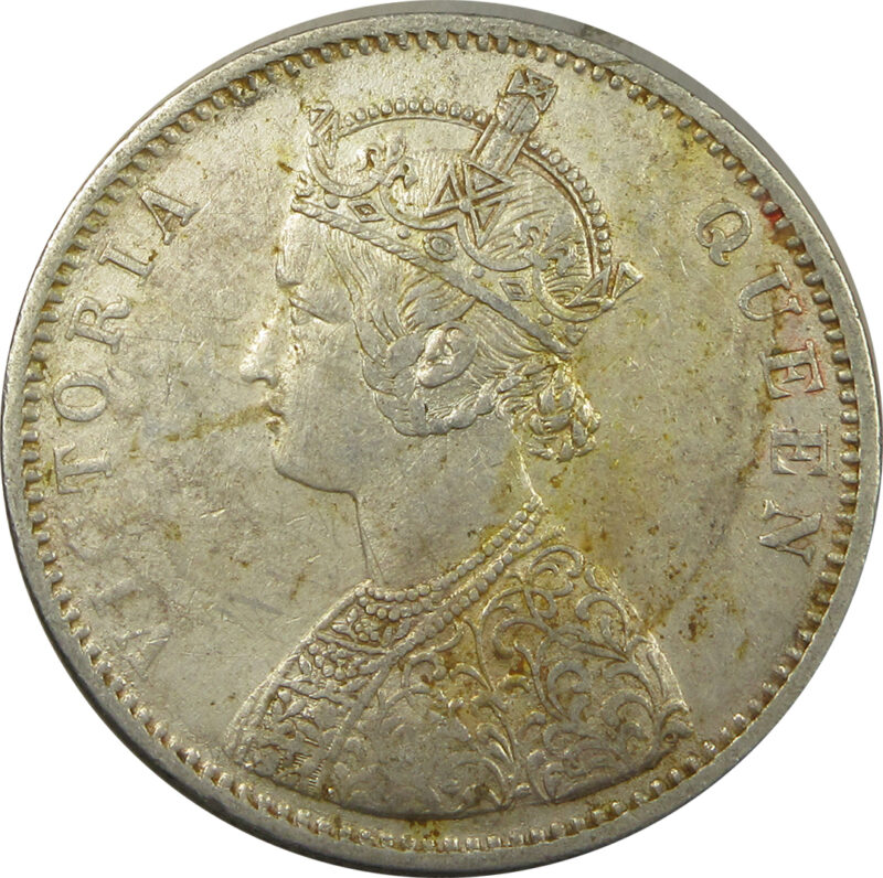 1875 Silver One Rupee Queen Victoria Bombay Mint | GK 424