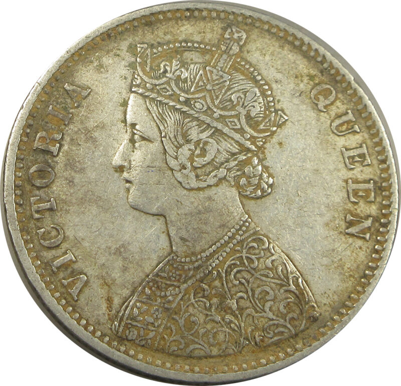 1876 Silver One Rupee Queen Victoria Bombay Mint | GK 431