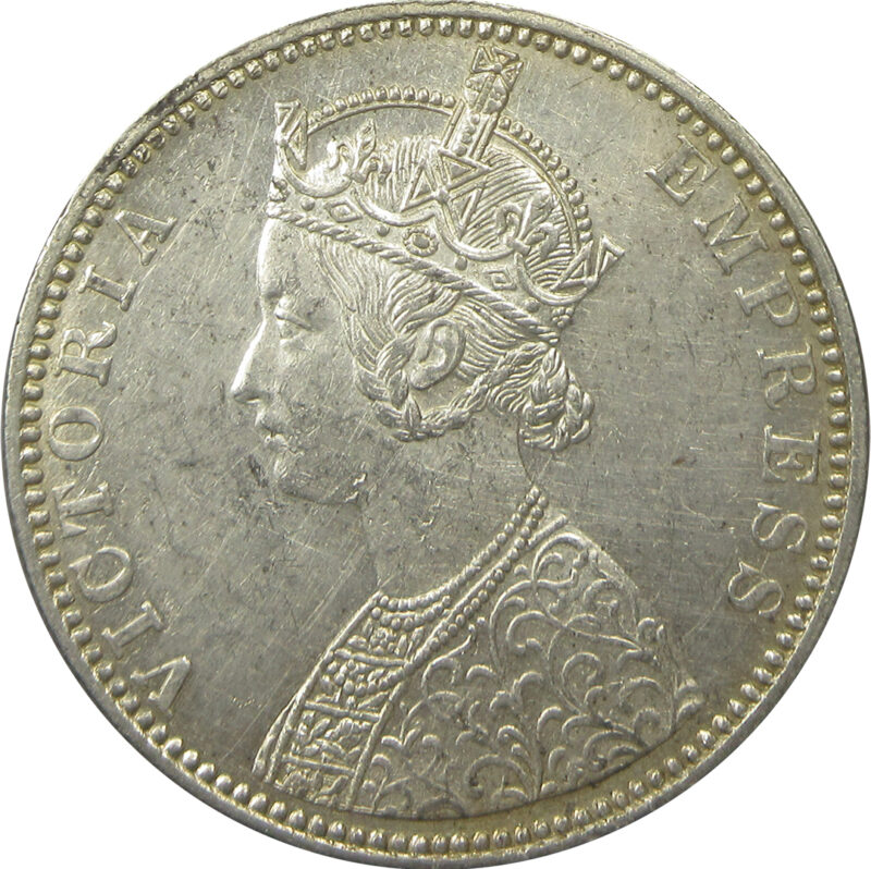 1888 Silver One Rupee Victoria Empress Bombay Mint | GK 551