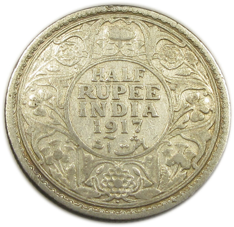 1917 Half Rupee King George V Bombay Mint GK 1055