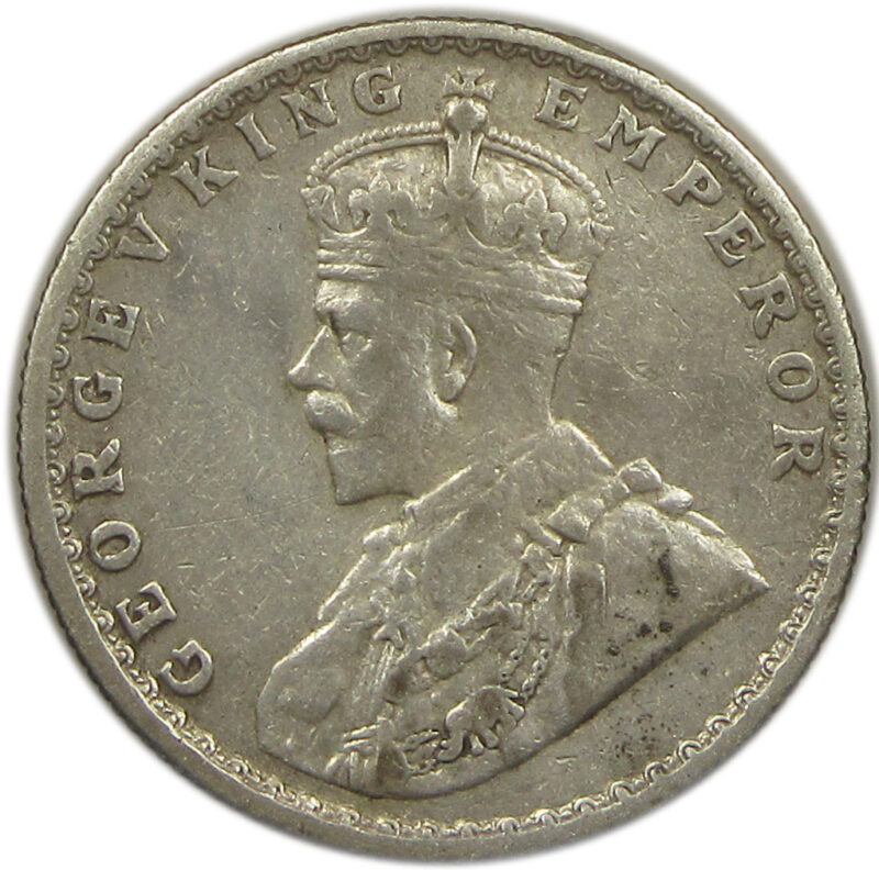 1918 Half Rupee King George V Bombay Mint Scarce GK 1056