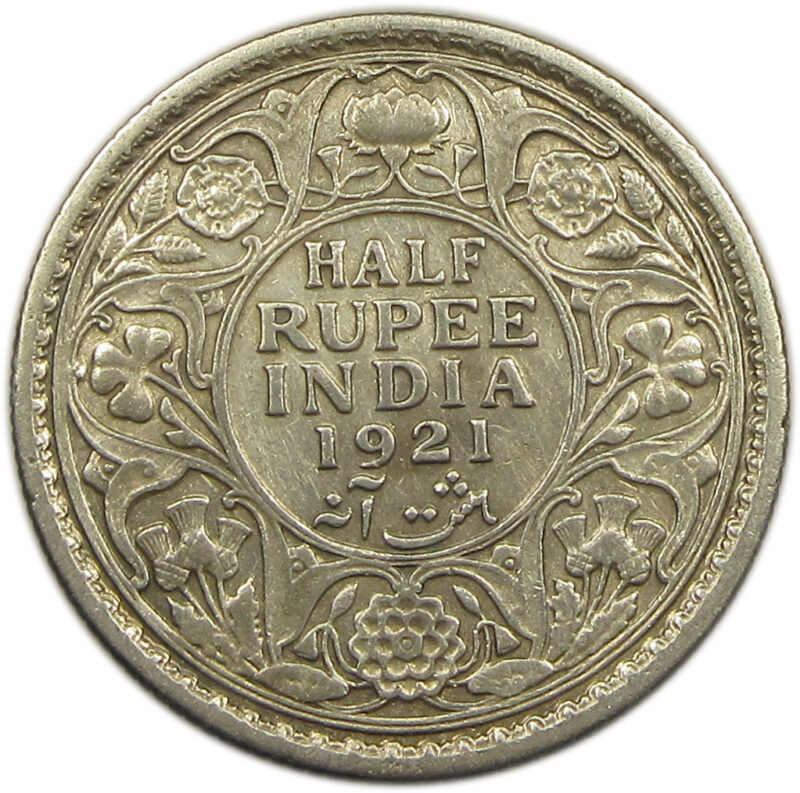 1921 Half Rupee King George V Calcutta Mint GK 1058