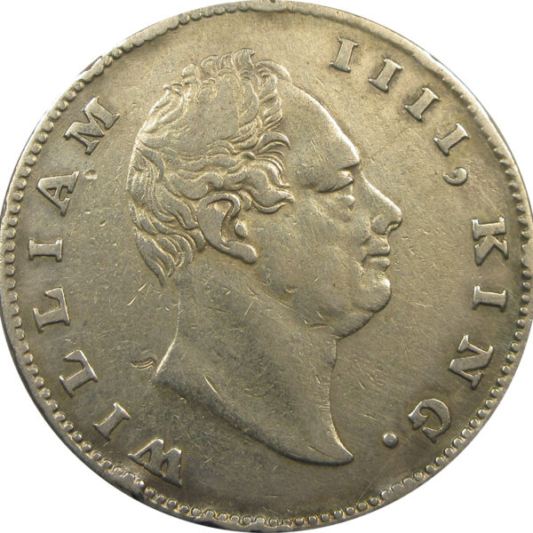 1835 One Rupee William IV King Calcutta Mint | F incused | GK 14