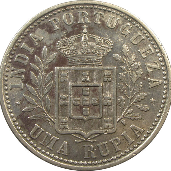 1 Rupia - Carlos I - Losboa Mint 1904 | Goa - Portuguese India Uma Rupia