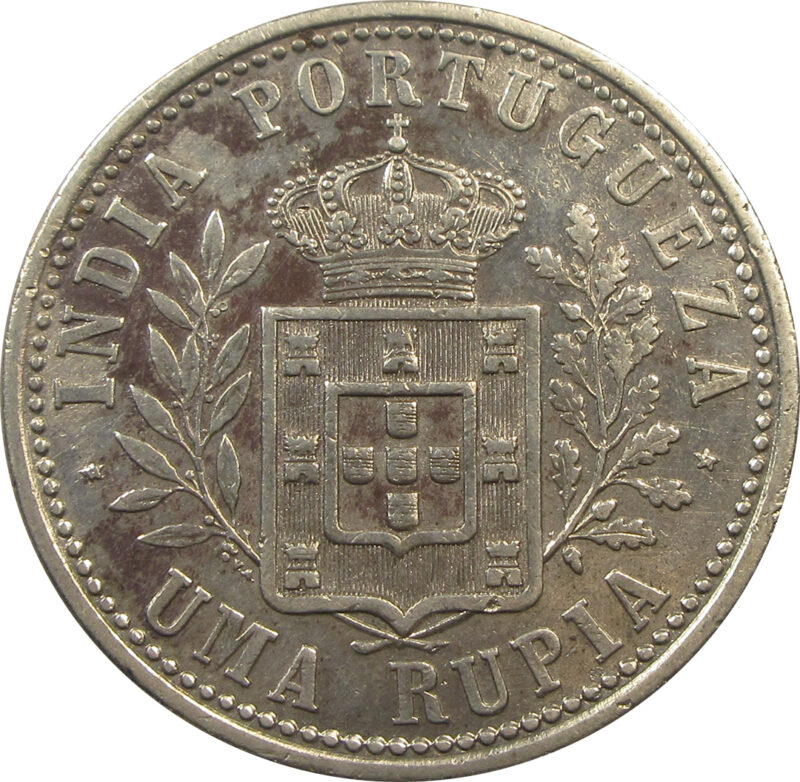 1 Rupia - Carlos I - Losboa Mint 1904 | Goa - Portuguese India Uma Rupia