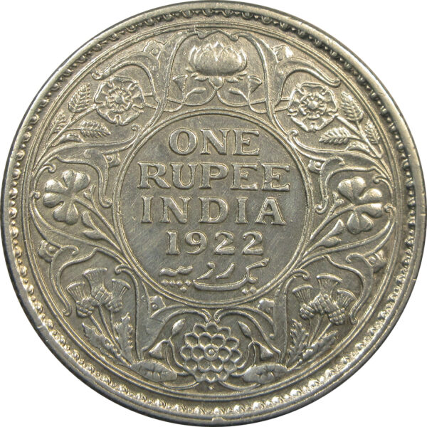 1922 One Rupee King George V Bombay Mint - Scarce Date