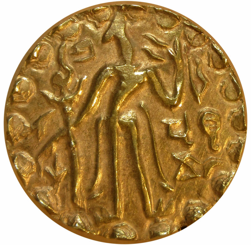 Post-Gupta, Eastern Bengal, Samatata Mainamati region, Khadga Dynasty, Prithubhata (c.700-750 AD), Gold Dinar