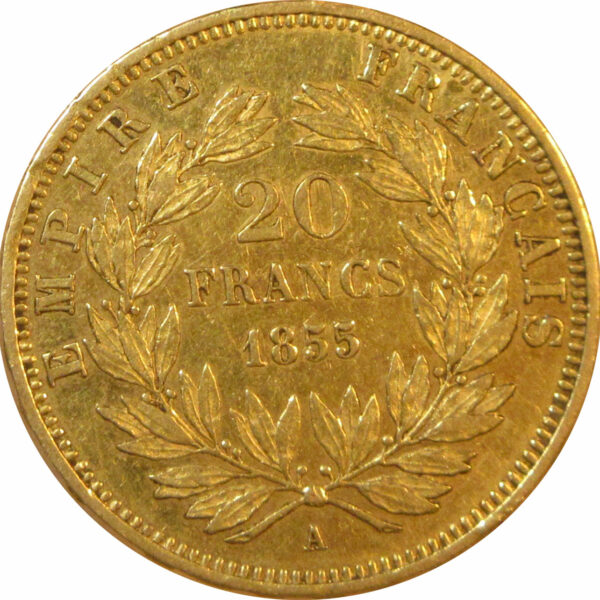 20 Francs - Napoleon III Year 1855 Gold Coin | France